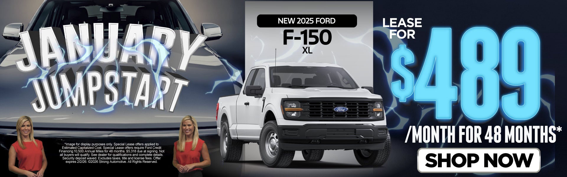 NEW 2025 FORD F-150 XL	LEASE $489 A MO/ 48 MONTHS*