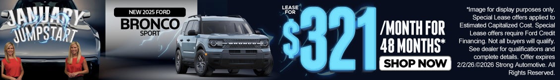 NEW 2025 BRONCO SPORT LEASE $321 A MO/ 48 MO*