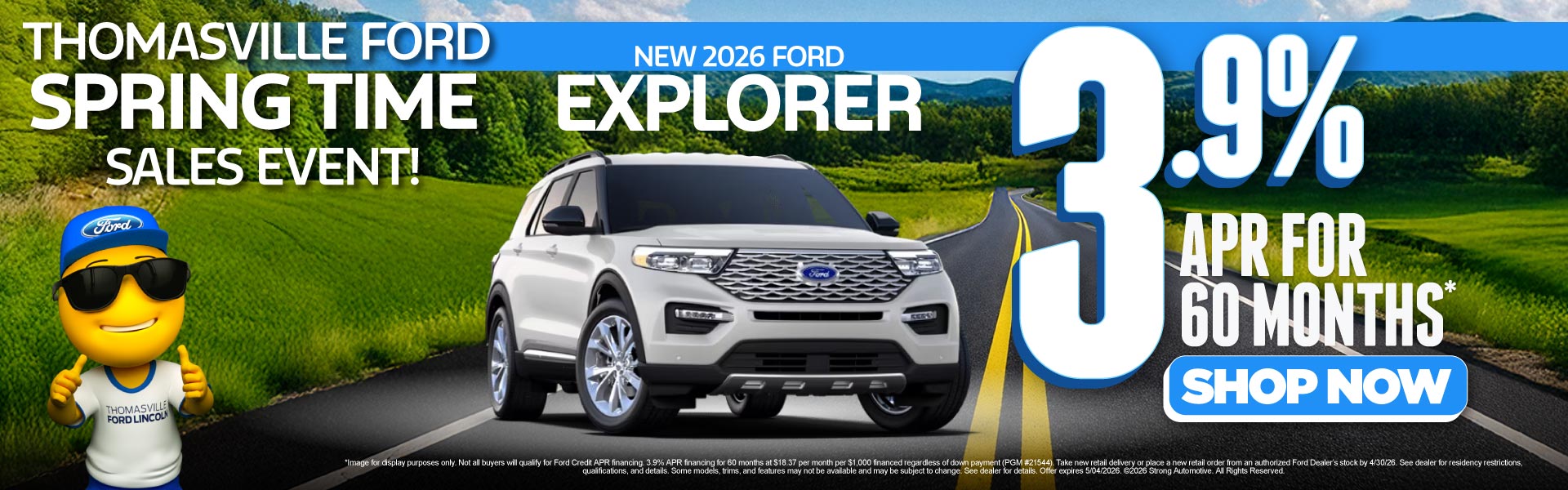 NEW 2026 EXPLORER	3.9% APR / 60 MO*