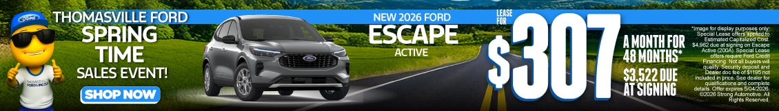 NEW 2026 ESCAPE ACTIVE "LEASE $307 A MO/ 48 MO* $3,522 DAS"