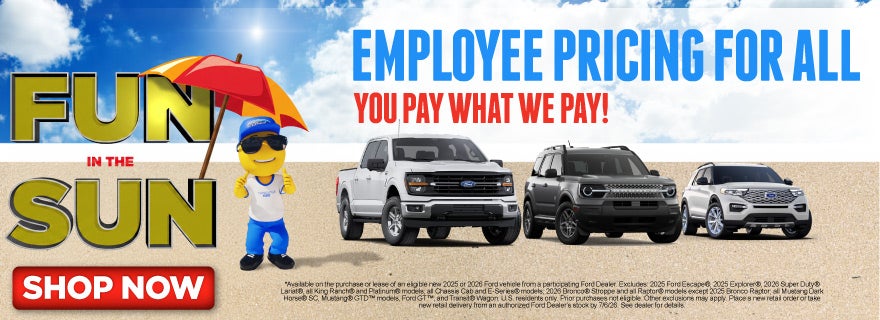 "EMPLOYEE PRICING FOR ALL YOU PAY WHAT WE PAY!"	CAN SHOW A 2