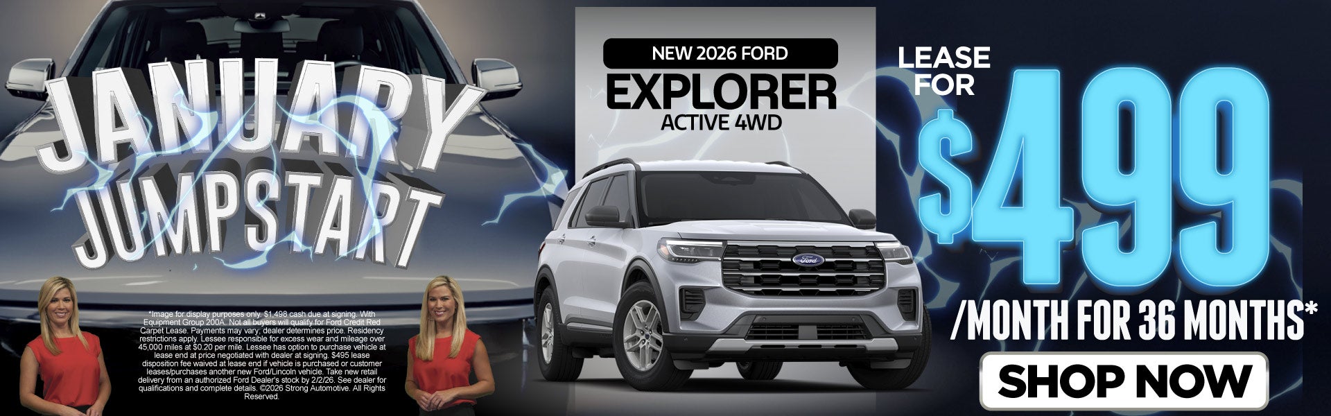 NEW 2026 EXPLORER ACTIVE FWD	LEASE $499 A MO/ 36 MONTHS*